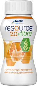Resource 2,0 + fibre drickfärdigt, komplett kosttillägg aprikos, 4 x 200 milliliter
