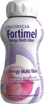 Fortimel Energy Multi Fibre drickfärdigt kosttillägg, jordgubb 4 x 200 milliliter