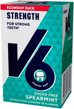V6 Strong Teeth Spearmint Tuggummi, 50 st