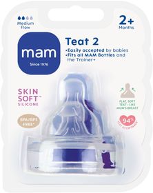 MAM Teat size 2 Från 2+ månader Dinappar 2 st