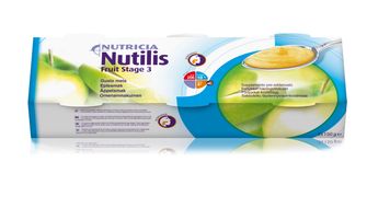 Nutilis Fruit stage 3 komplett kosttillägg äpple, 3 x 150 gram
