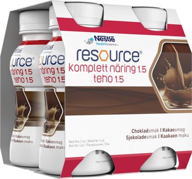 Resource Komplett Näring 1,5 drickfärdigt kosttillägg, choklad 4 x 200 milliliter