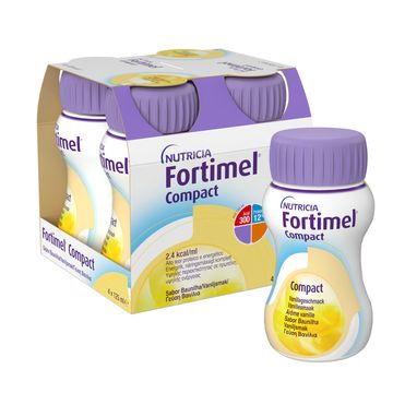 Fortimel Compact drickfärdigt kosttillägg, vanilj 4 x 125 milliliter