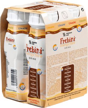 Frebini energy fibre DRINK komplett drickfärdigt kosttillägg, choklad 4 x 200 milliliter
