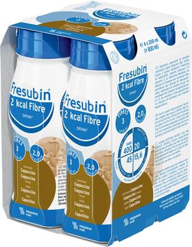 Fresubin 2 kcal fibre DRINK komplett drickfärdigt kosttillägg, cappuccino 4 x 200 milliliter