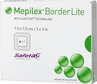 Mepilex Border Lite absorberande förband, 7,5x7,5 cm 5 styck