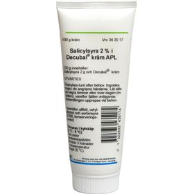 Salicylsyra i Decubal kräm APL 2 % Salicylsyrapreparat, Kräm, 225 gram