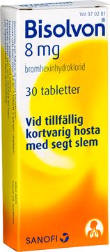 Bisolvon 8 mg Bromhexin, tablett, 30 st