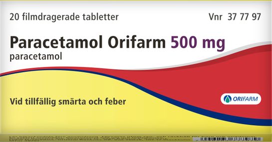 Paracetamol Orifarm Paracetamol, filmdragerad tablett, 20 st