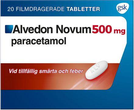 Alvedon Novum Filmdragerad tablett 500 mg Paracetamol 20 tablett(er)