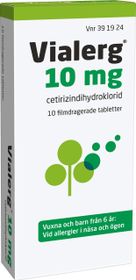 Vialerg 10 mg Cetirizin, Filmdragerad tablett, 10 tablett(er)
