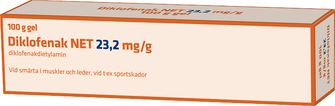 Diklofenak NET 23,2 mg/g Diklofenak, Gel, 100 gram
