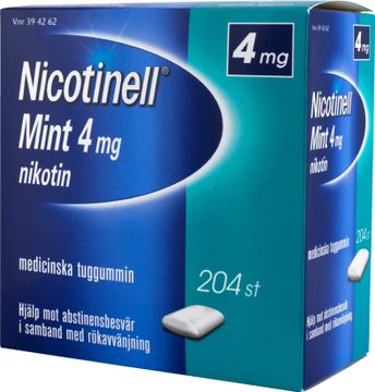 Nicotinell Mint 4 mg Nikotin, medicinskt tuggummi, 204 st