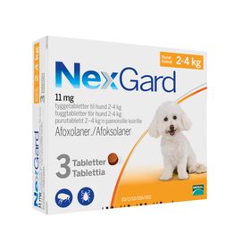 NEXGARD för hund 2-4 kg 11,3 mg Afoxolaner, Tuggtablett, 3 tablett(er)