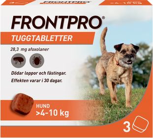 Frontpro för hund >4-10 kg 28 mg Afoxolaner, Tuggtablett, 3 tablett(er)