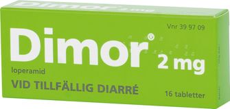 Dimor 2 mg Loperamid, Filmdragerad tablett, 16 styck