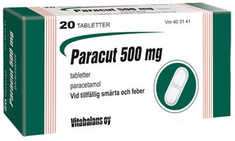 Paracut Paracetamol 500 mg Smärtstillande tabletter 20 st