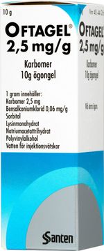 Oftagel 2,5 mg/g Karbomer, ögongel, 10 g