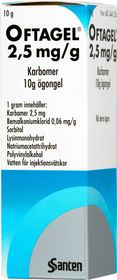 Oftagel 2,5 mg/g Tårsubstitut och övriga indifferenta medel, Ögongel, 10 gram