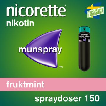 Nicorette Fruktmint Lösning 1 mg/spray Munhålespray, 150 doser