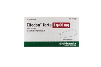 Citodon forte 1 g/60 mg Kodein och paracetamol, Suppositorium, 10 styck