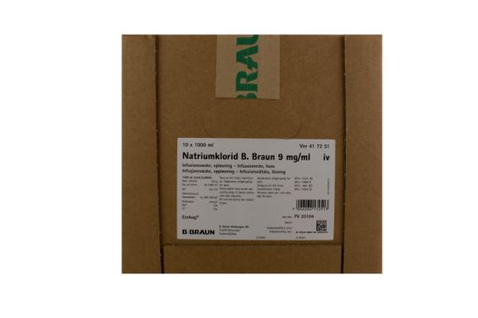 Natriumklorid B. Braun Infusionsvätska, lösning 9 mg/ml Natriumklorid 10 x 1000 milliliter