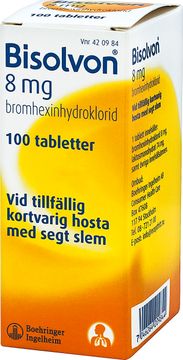Bisolvon Mot slemhosta. Tablett 8 mg 100 tablett(er)