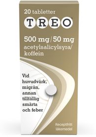 Treo 500 mg/50 mg Acetylsalicylsyra, kombinationer exkl. neuroleptika, Tablett, 20 tablett(er)
