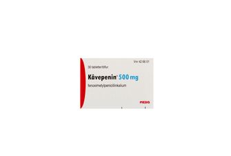 Kåvepenin 500 mg Fenoximetylpenicillin, Filmdragerad tablett, 30 styck