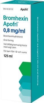 Bromhexin Apofri 0,8 mg/ml Bromhexin, oral lösning, 125 ml