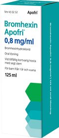 Bromhexin Apofri 0,8 mg/ml Bromhexin, Oral lösning, 125 milliliter
