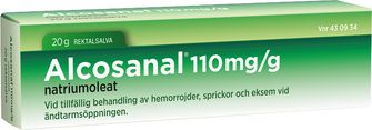 Alcosanal 110 mg/g Övriga medel, kombinationer, Rektalsalva, 20 gram