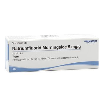 Natriumfluorid Morningside Tandkräm 5 mg/g Natriumfluorid 51 gram