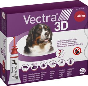 Vectra 3D för hund, >40 kg Permetrin, kombinationer, Spot-on, lösning, 3 x 8 milliliter