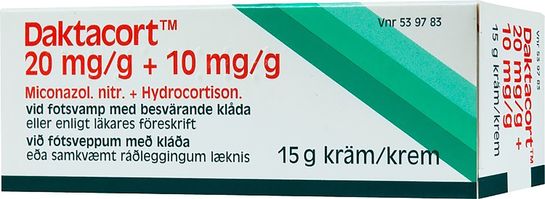 Daktacort Kräm 20 mg/g + 10 mg/g Hydrokortison + mikonazol 50 gram