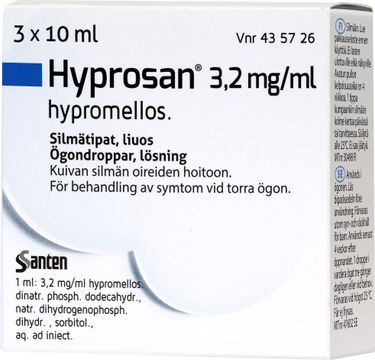 Hyprosan Ögondroppar, lösning 3,2 mg/ml 3 x 10 milliliter