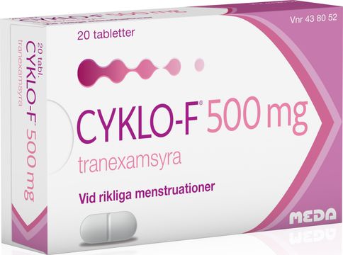 Cyklo-f Filmdragerad tablett 500 mg Tranexamsyra 20 tablett(er)