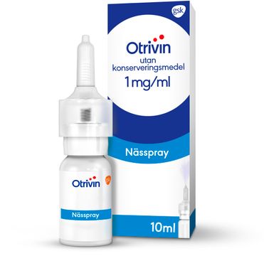 Otrivin Utan konserveringsmedel 1 mg/ml Nässpray Xylometazolinhydroklorid, 10 ml