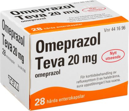 Omeprazol Teva Enterokapsel, hård 20 mg Omeprazol 28 kapsel/kapslar