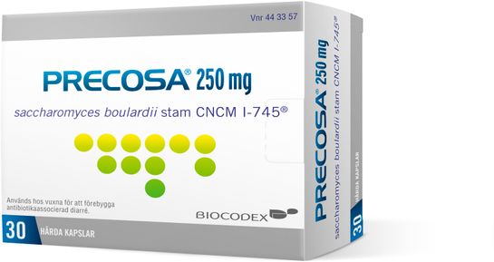 Precosa 250 mg Saccharomyces boulardii, kapsel, hård, 30 st