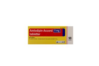 Amlodipin Accord 5 mg Amlodipin, Tablett, 98 tablett(er)