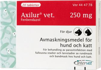 Axilur vet. 250 mg Fenbendazol, Tablett, 2 x 10 tablett(er)