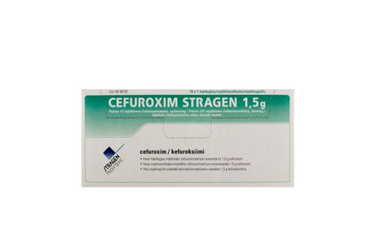 Cefuroxim Stragen Pulver till injektions-/infusionsvätska, lösning 1,5 g Cefuroxim 10 x 1500 milligram