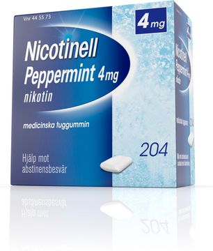 Nicotinell Peppermint 4 mg Medicinskt nikotintuggummi, 204 st