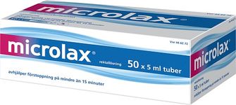 Microlax Natriumlaurylsulfoacetat, inkl. kombinationer, Rektallösning, 50 x 5 milliliter