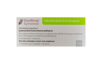 DuoResp Spiromax 160 mikrogram/4,5 mikrogram Formoterol och budesonid, Inhalationspulver, 1 x 120 dos(er)