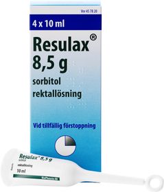 Resulax 8,5 g Sorbitol, Rektallösning, 4 styck