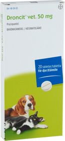 Droncit vet. 50 mg Prazikvantel, Tablett, 20 styck
