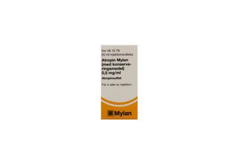 Atropin Viatris 0,5 mg/ml Atropin, Injektionsvätska, lösning, 20 milliliter