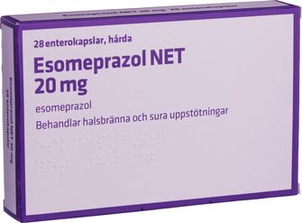 Esomeprazol NET 20 mg Esomeprazol, Enterokapsel, hård, 28 kapsel/kapslar
